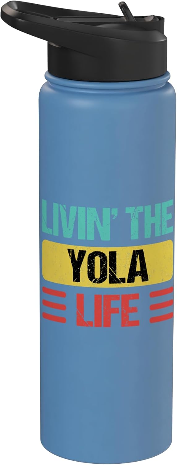 Botella de agua acero inoxidable aislada Yola Name