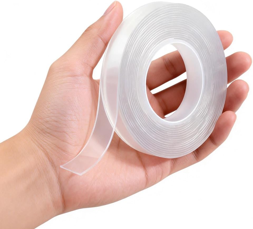 Cinta para cortinas 10ft doble cara transparente 1cm