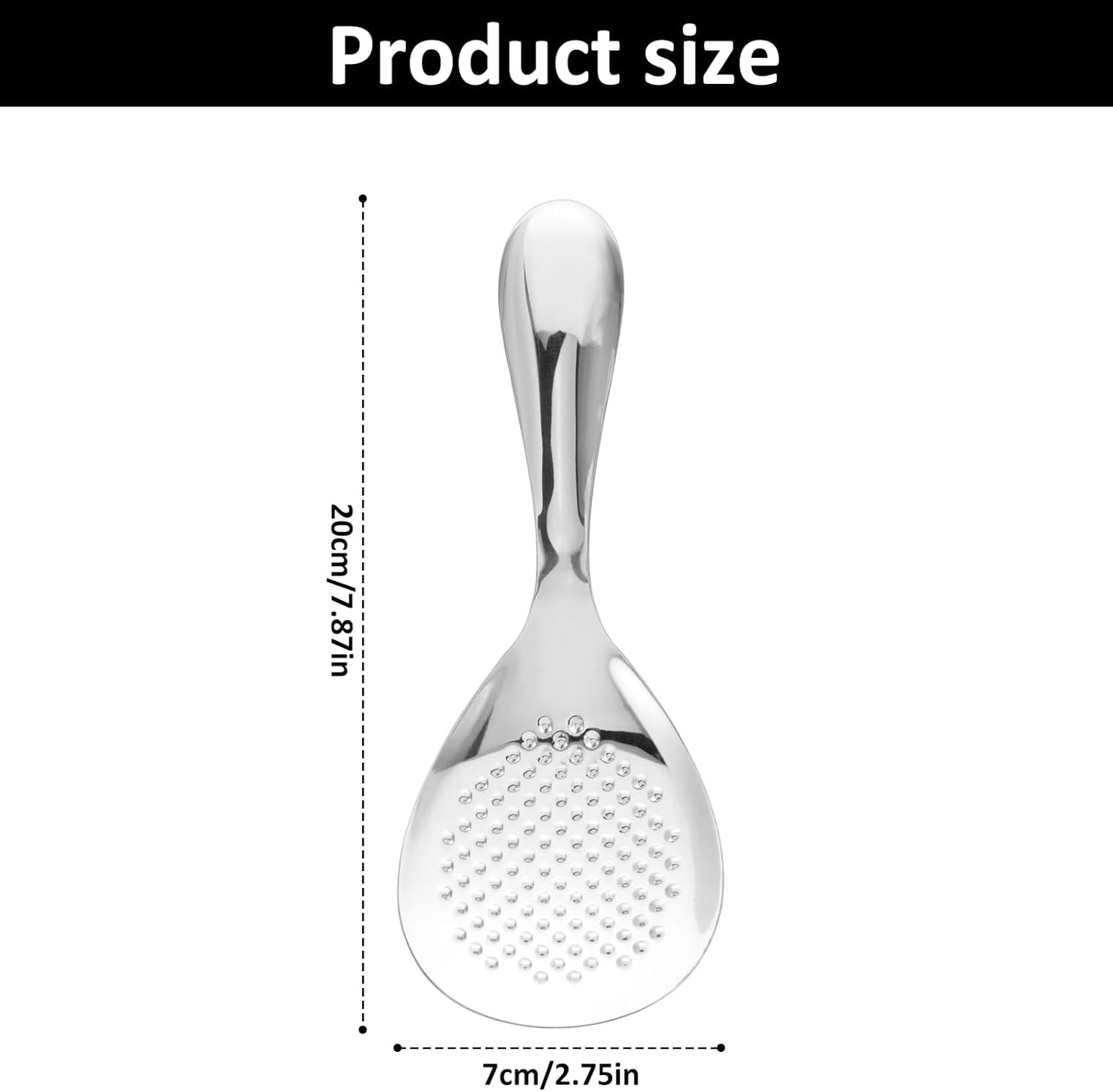 Cuchara arroz acero inox espátula antiadherente 8pulg