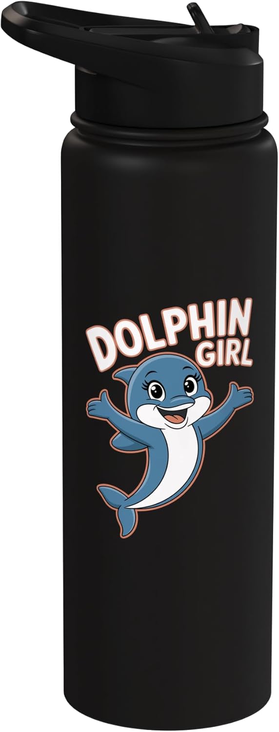 Botella de agua acero inoxidable aislada para niños Dolphin Girl