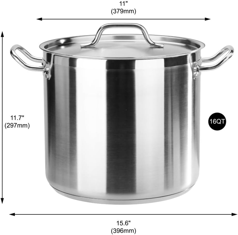 Olla Acero Inox 16qt Con Tapa