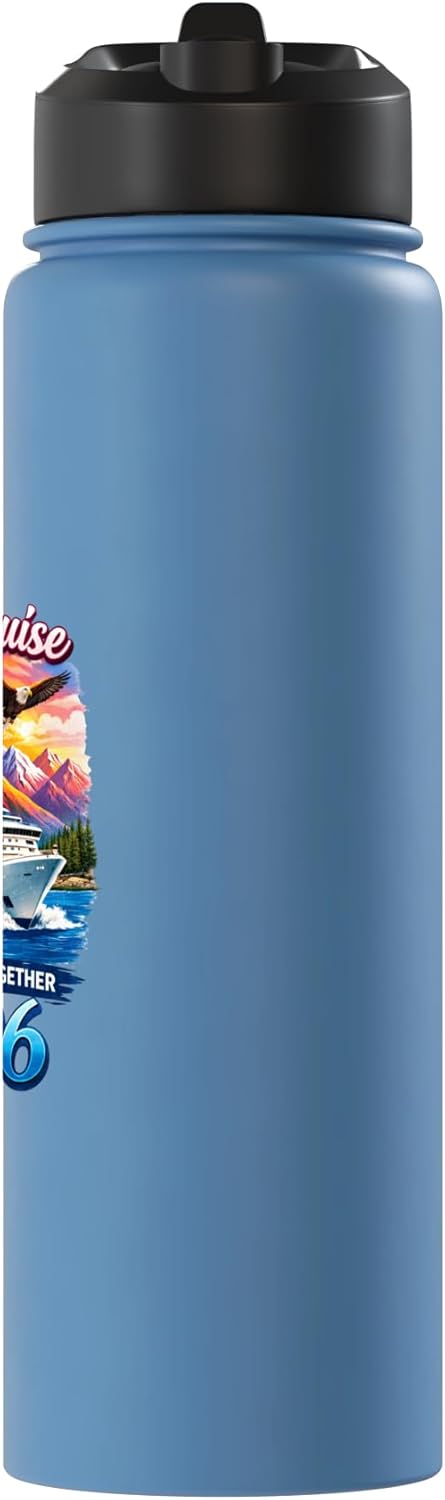 Botella de agua acero inoxidable aislada para vacaciones