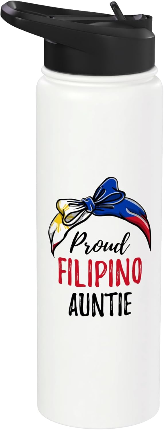 Botella de agua aislada acero inoxidable tía filipina