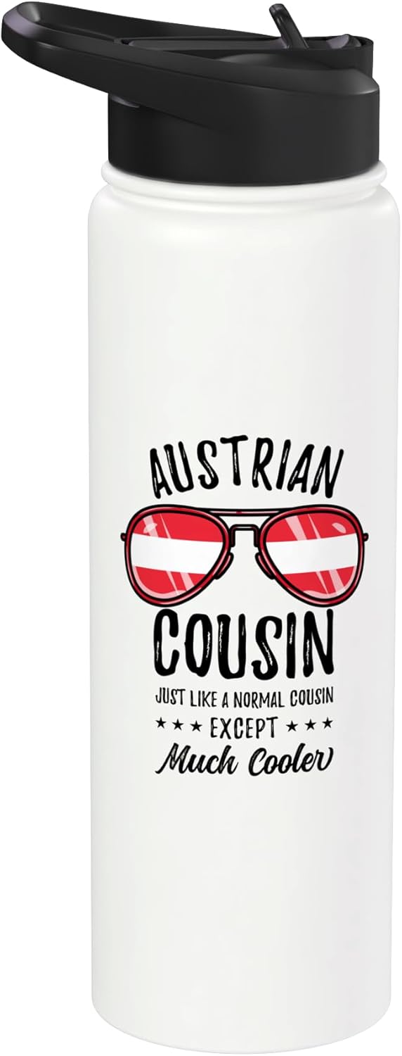 Botella de agua acero inoxidable aislada estilo austriaco