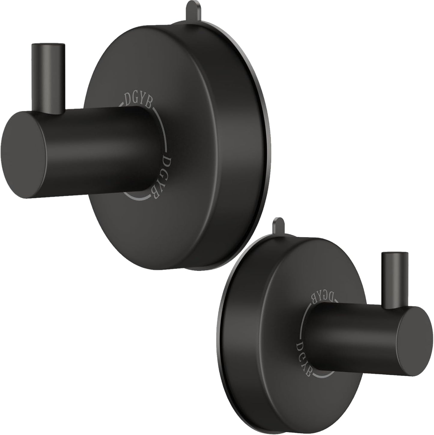 Ganchos ventosa ducha paquete 2 negro para toalla bata