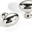 10 Perillas Níquel Pulido Orificio Único Ovaladas para Muebles