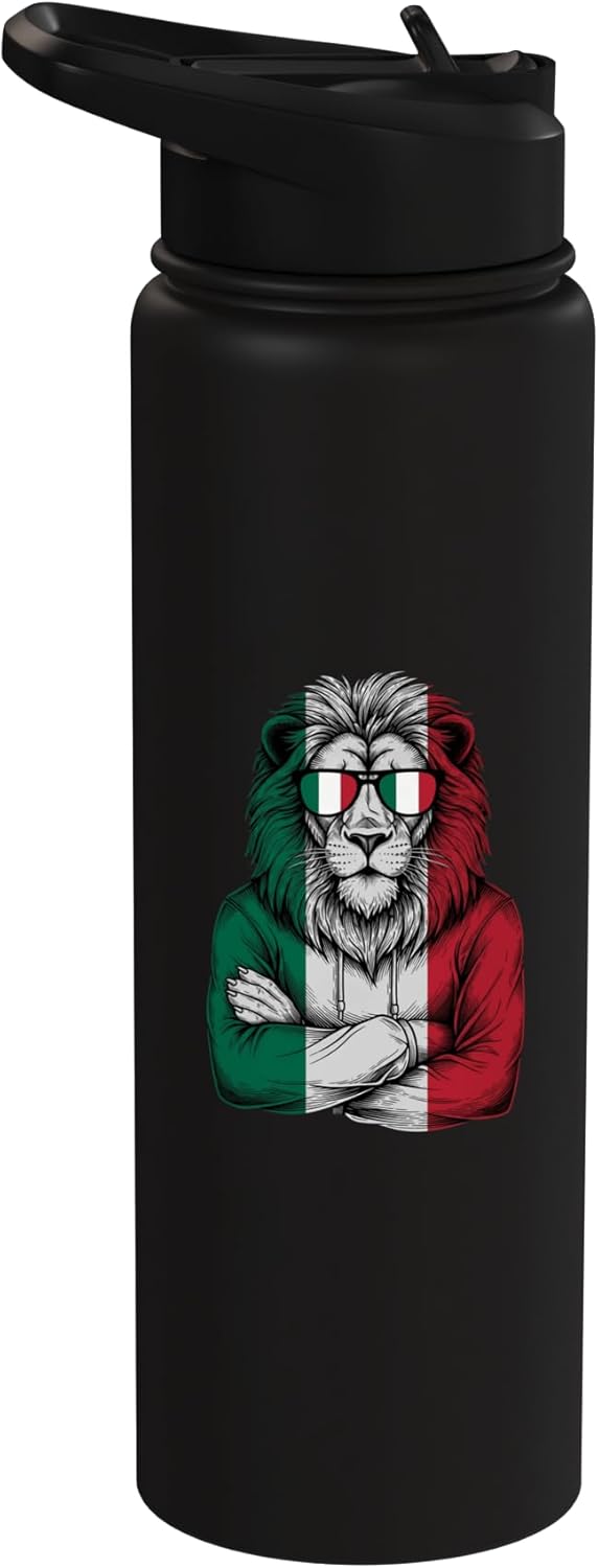 Botella de agua acero inoxidable con bandera de Italia