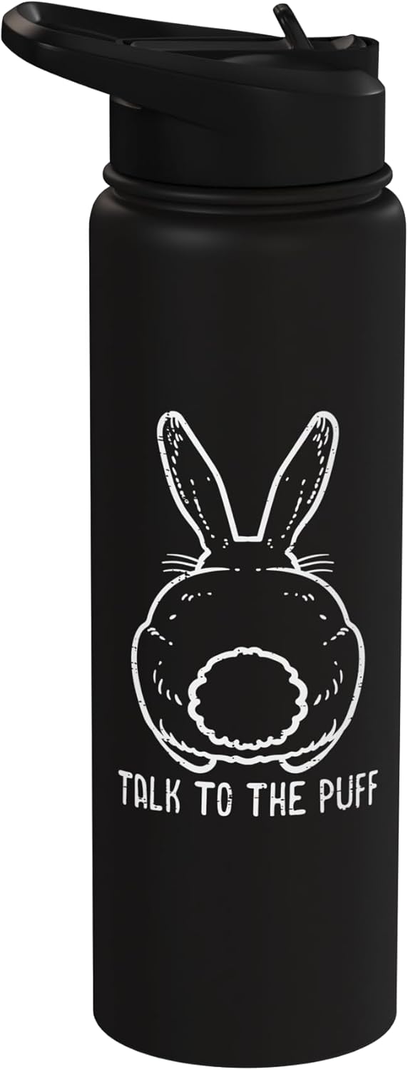 Botella de agua aislada de acero inoxidable con conejo de Pascua
