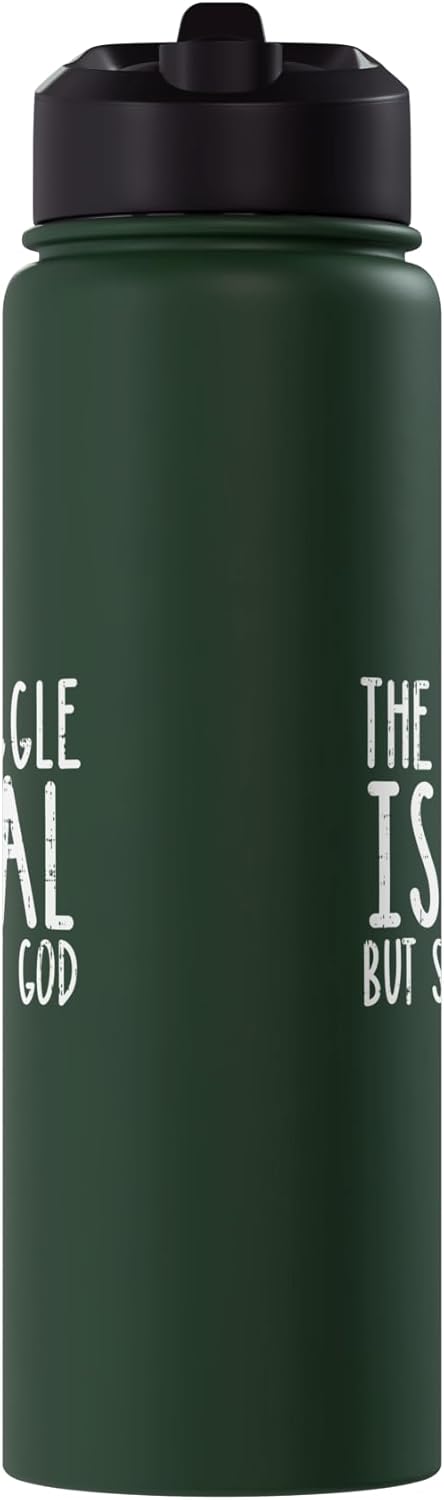Botella agua acero inox aislada regalo cristiano