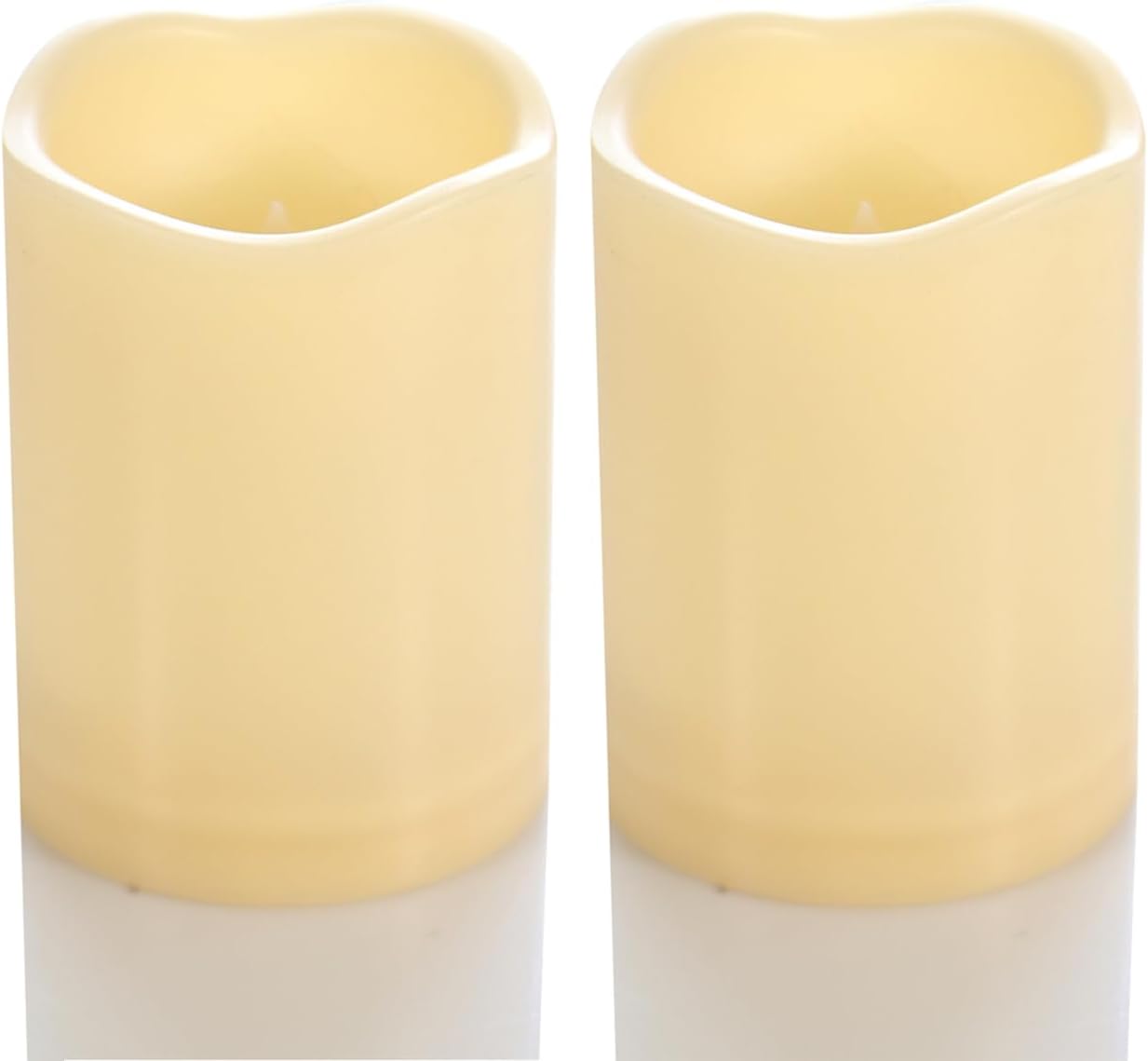 2 Velas Sin Llama 4pulg Exteriores Temporizador Led Plástico Bodas