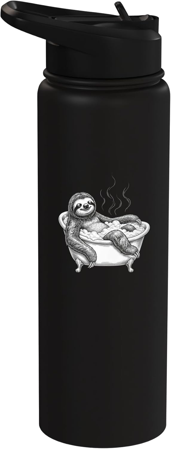 Botella agua acero inox termo estampado sloth vintage