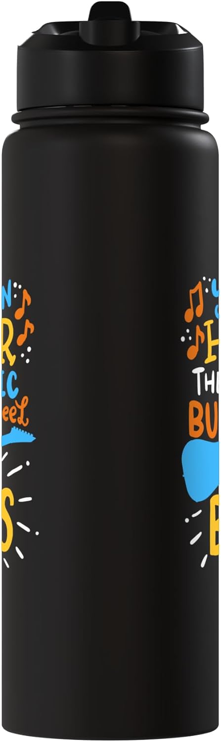 Botella agua acero inox aislada con bajo resonante