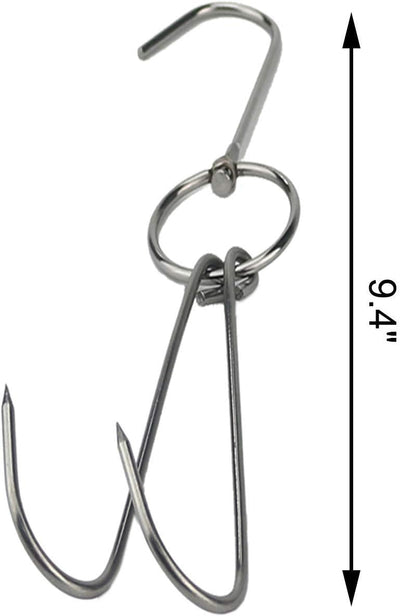Ganchos dobles acero inox 9.4pulg para barbacoa 12 pzas