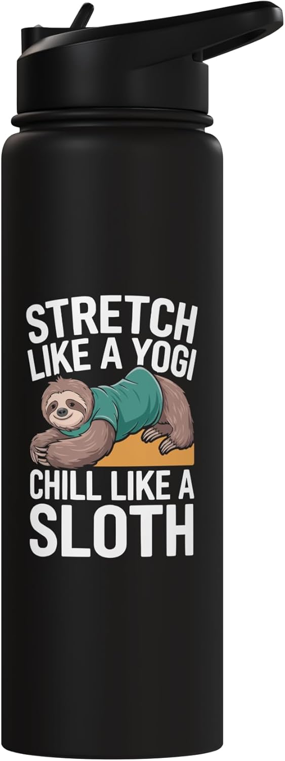 Bottella de agua acero inoxidable aislada para yoga y meditación