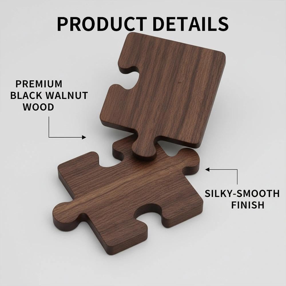 Juego de 4 posavasos rústicos de madera de nogal para mesa de bebidas y cafetería