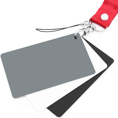 Tarjeta gris balance blanco 18% calibración cámara DSLR