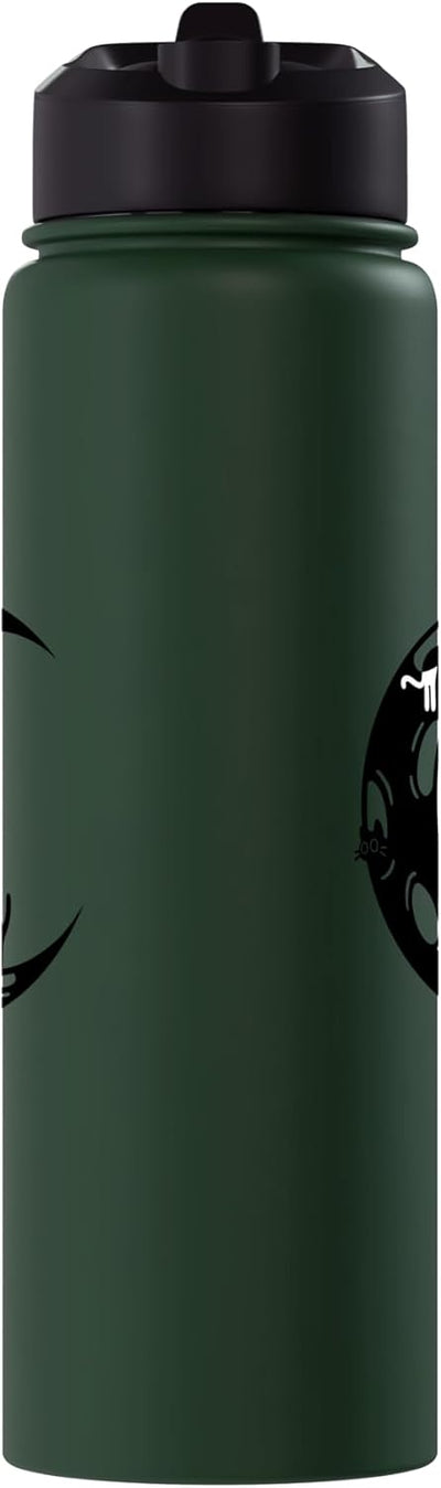 Botella agua acero inox aislada con ilustración gatos
