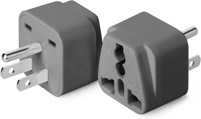 Adaptador enchufe Reino Unido a EE.UU. set 2 gris