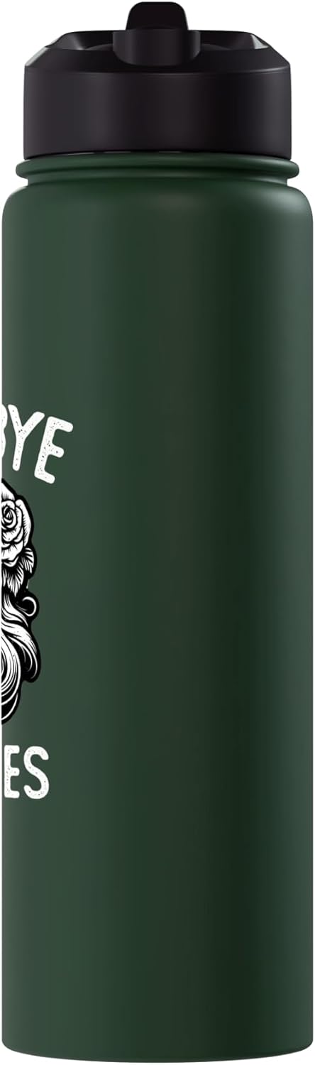 Botella de agua acero inoxidable con calaveras y rosas