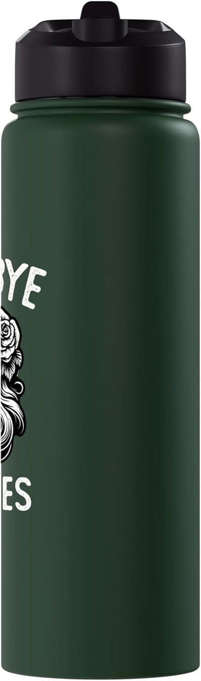 Botella de agua acero inoxidable con calaveras y rosas
