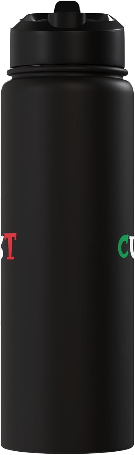 Bottella de agua acero inoxidable aislada familia elfos navidad