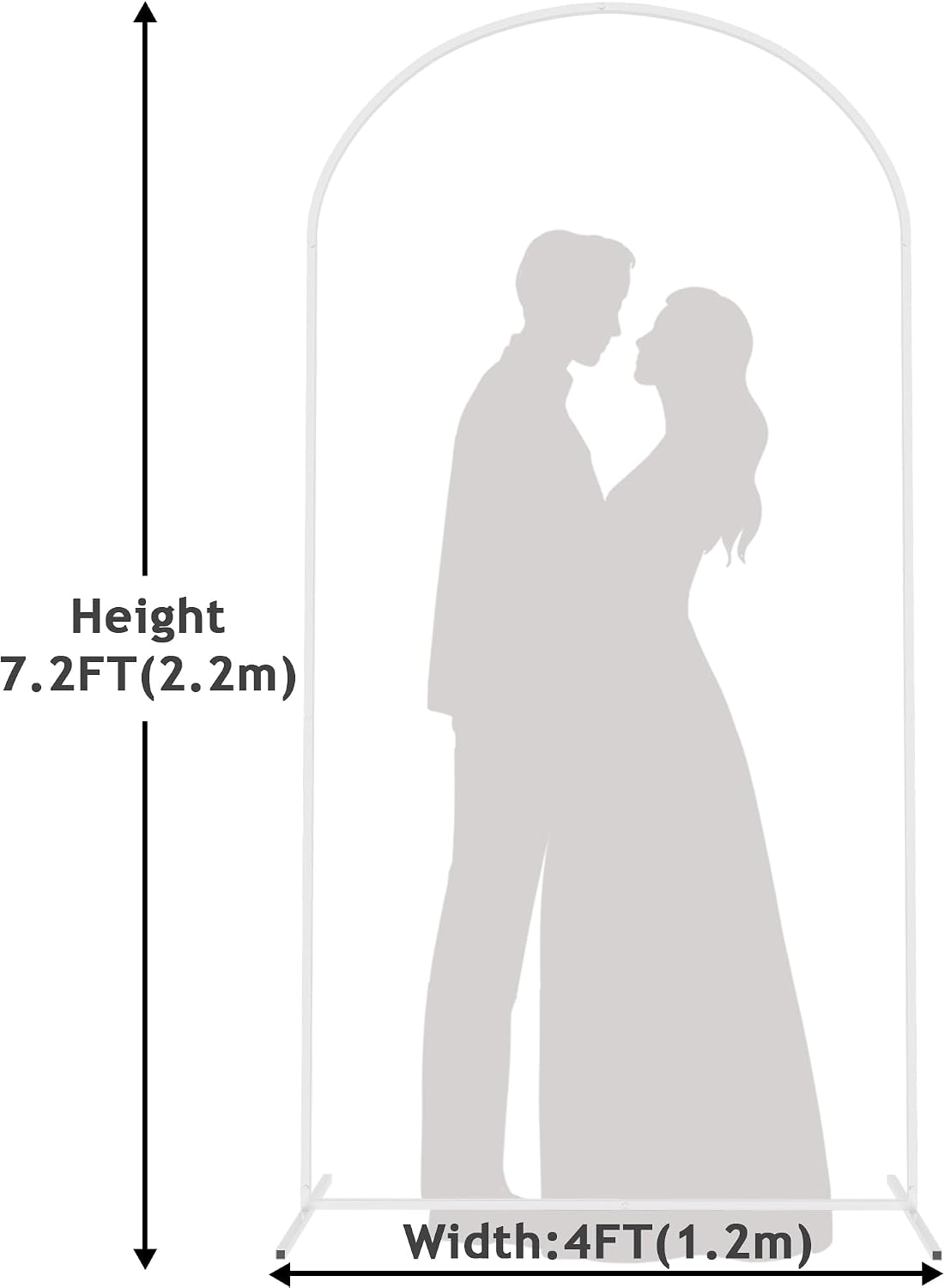 Soporte arco metal 7.2ft blanco para boda cumpleaños