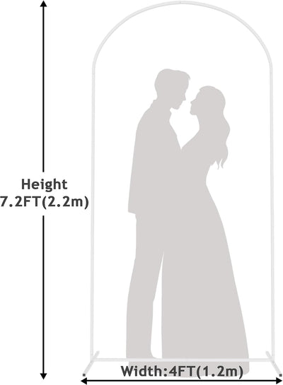 Soporte arco metal 7.2ft blanco para boda cumpleaños