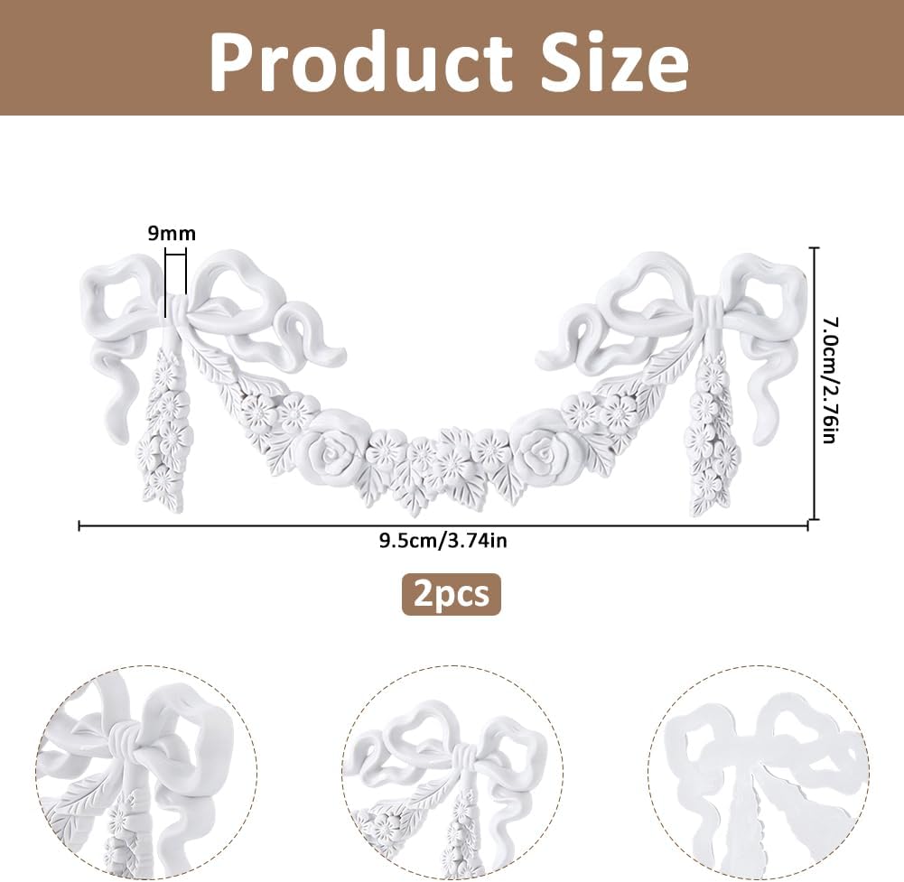 2 Pzas Adhesivos Flor para Muebles Puertas Armarios