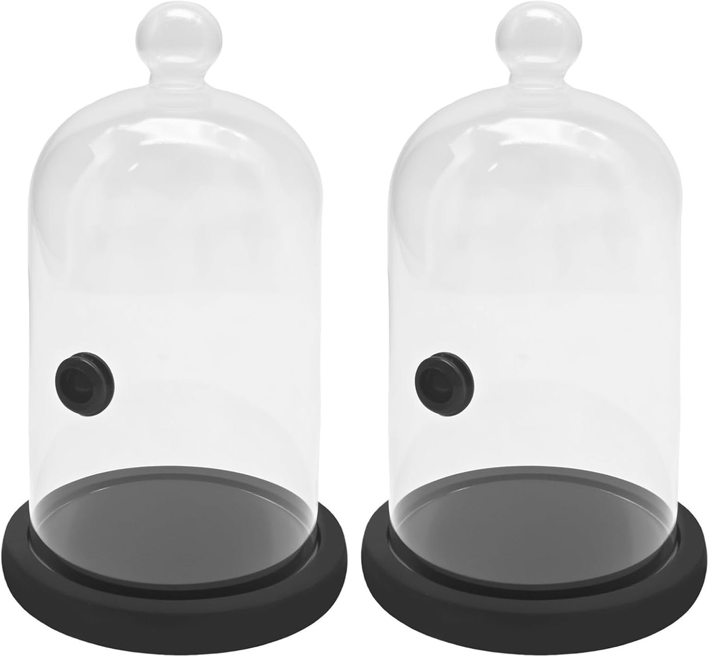 2 Pzas Cúpula Cristal para Fumar con Base Madera