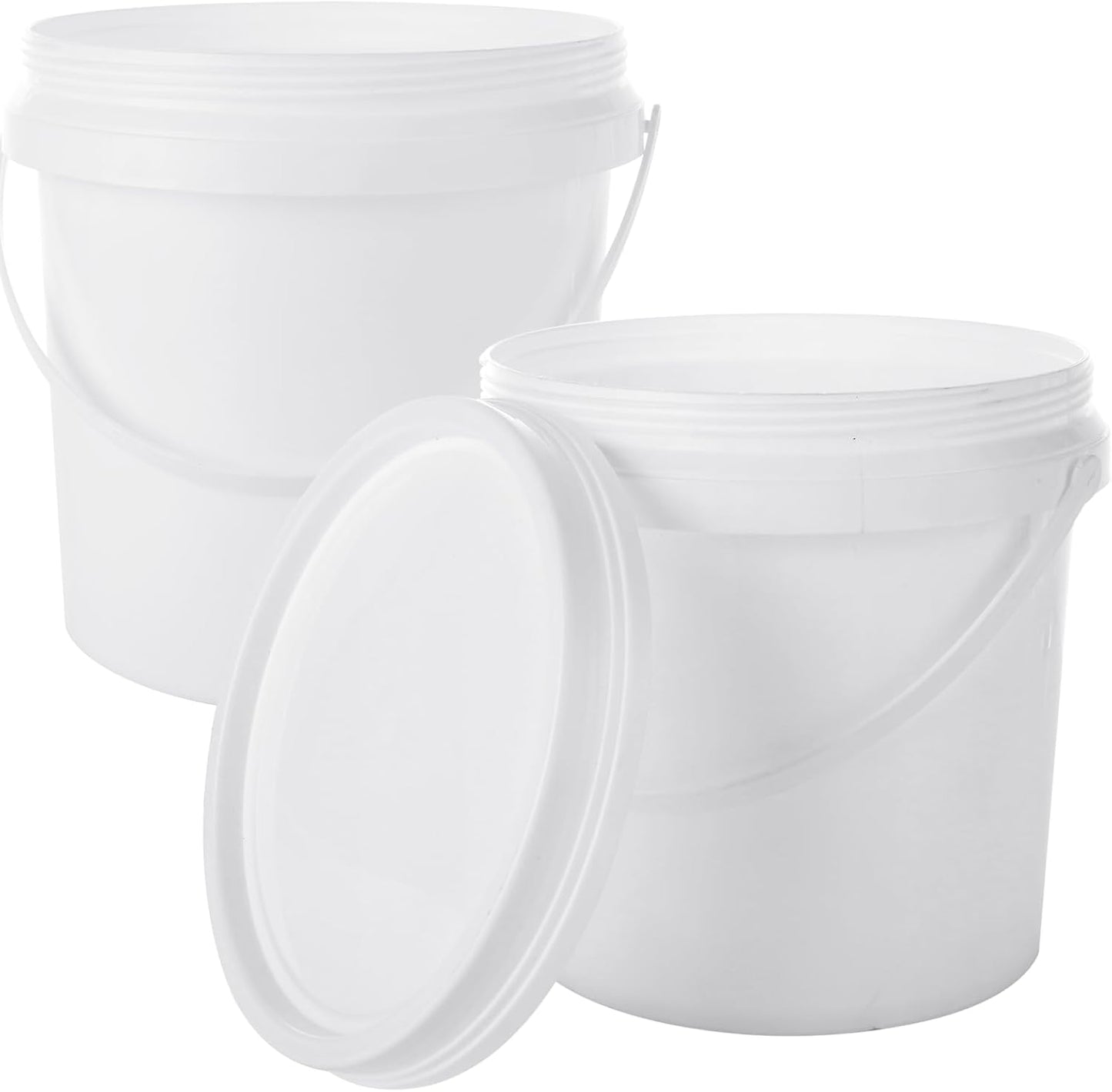 Pack 2 Cubos Pintura Plástico 0.5gal para Recipientes 2qt con Tapas