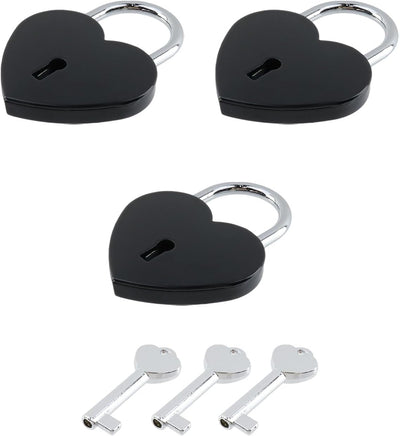 3 Pzas Candados Corazón Negro para Puerta Bicicleta