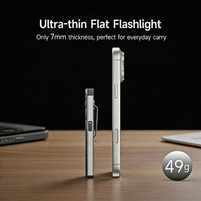 Linterna plana EDC 650 lúmenes USB-C recargable con luz UV y roja