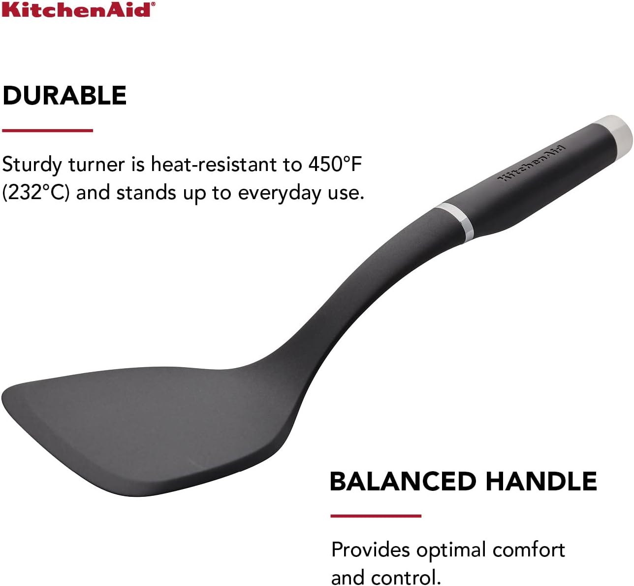 Espátula sólida KitchenAid talla única mate negro