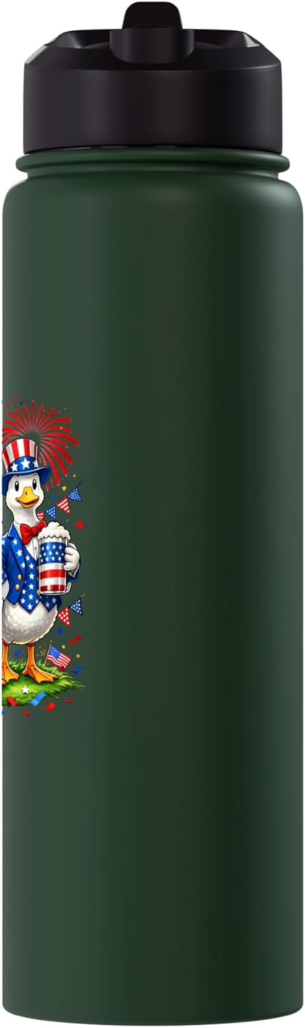 Botella agua acero inox aislada bandera USA 250 años