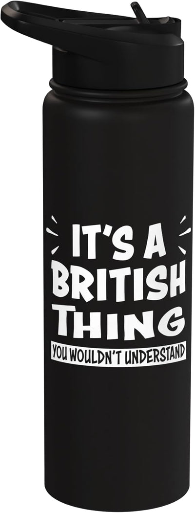Botella de agua acero inoxidable aislada británica