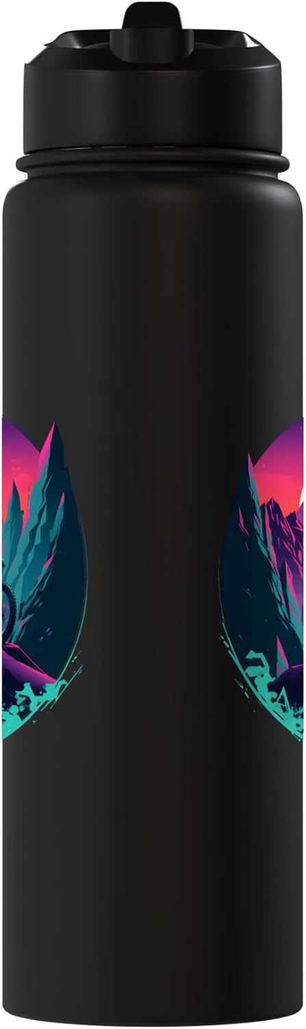 Botella de agua aislada vaporwave acero inoxidable
