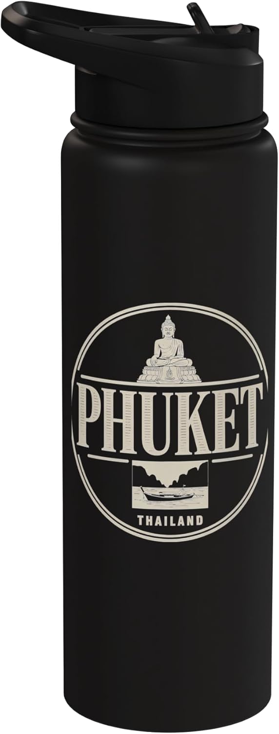 Botella de agua aislada de acero inoxidable Phuket Tropical