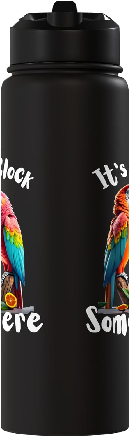 Botella térmica acero inox con parrots y cócteles