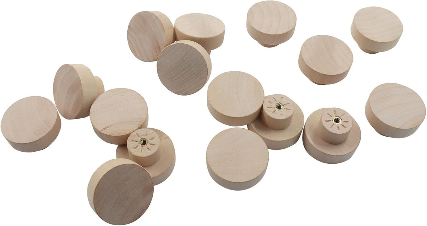 16 Pomos Madera Tiradores Redondos Cajón Cocina 1.575in