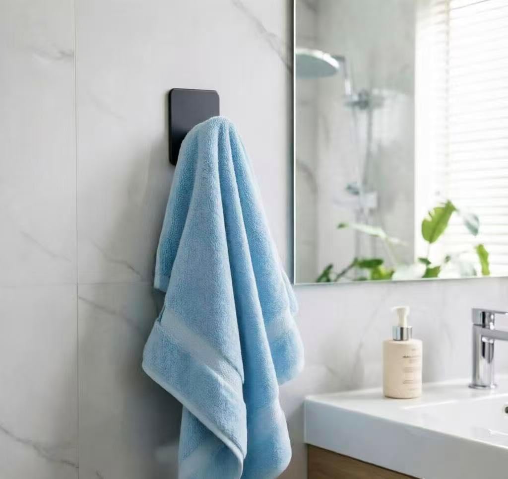 Ganchos adhesivos acero inox para baño y dormitorio set 4