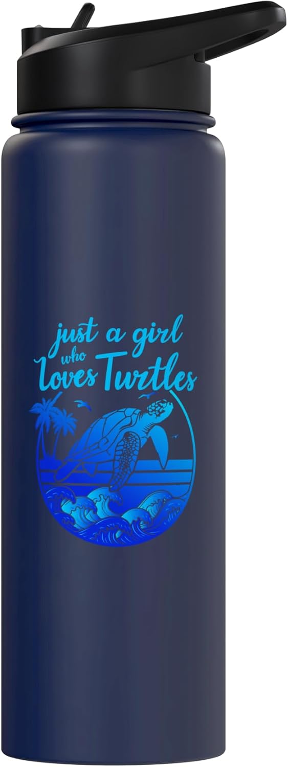 Botella de agua acero inoxidable aislada para amantes de las tortugas