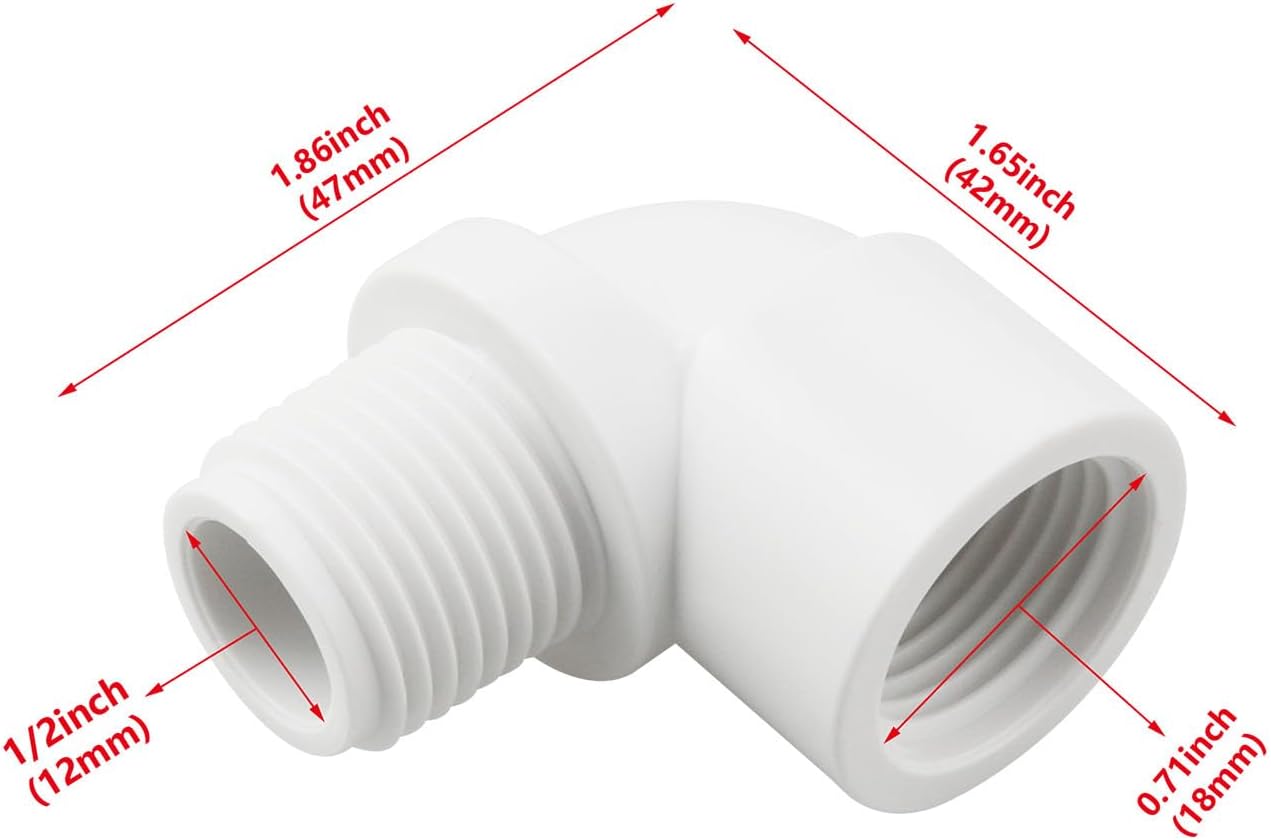 Acoplador codo 90 grados PVC blanco para riego y piscinas 4 Uds