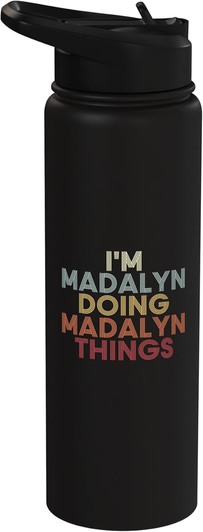 Botella de agua personalizada Madalyn acero inoxidable aislada