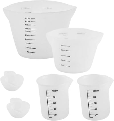 Taza medidora silicona 6 pzas para cocina hornear y chocolate