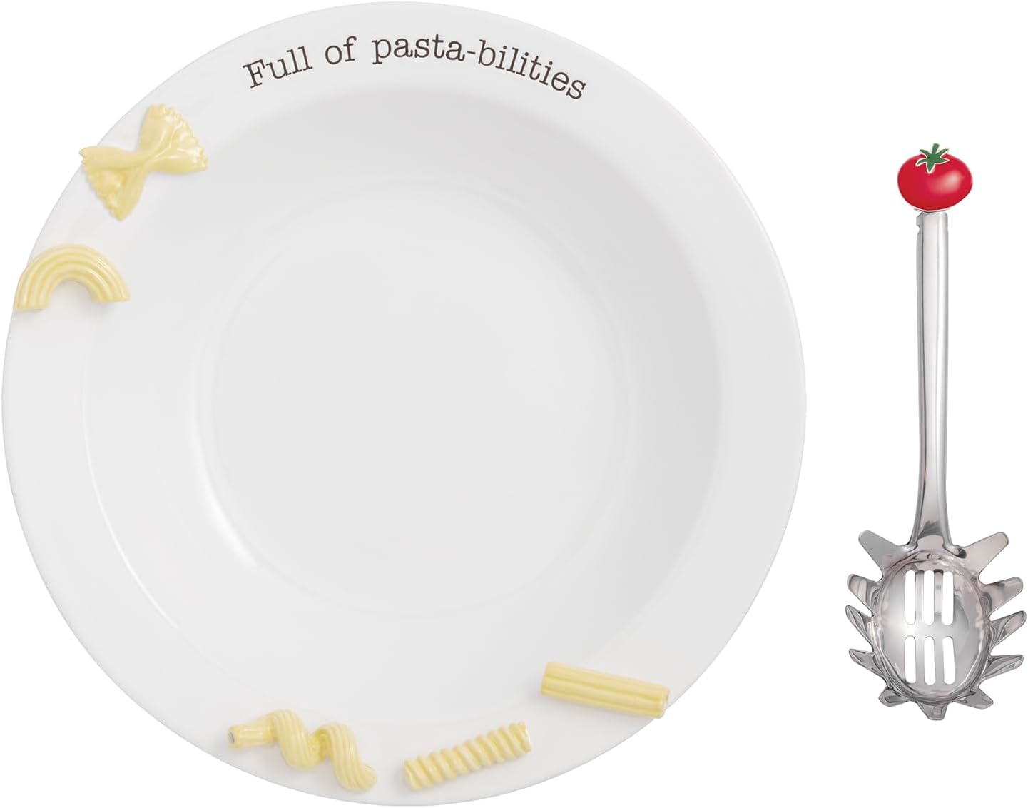 Plato servir pasta cerámica blanca