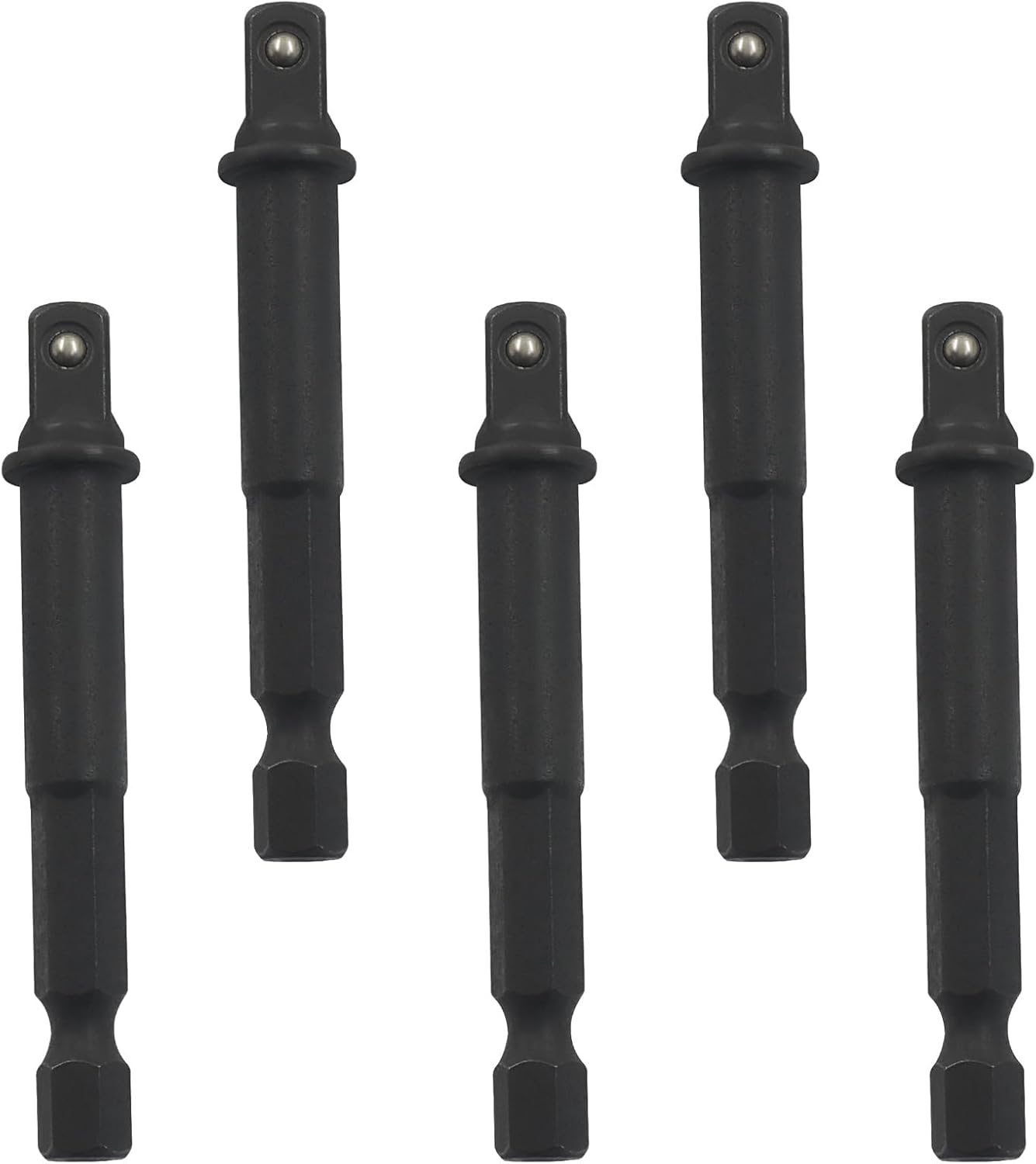 Kit 5 Adaptadores Enchufe 1/4 Negro para Bricolaje Automotriz
