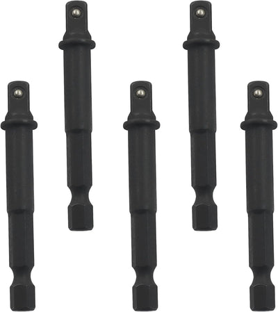 Kit 5 Adaptadores Enchufe 1/4 Negro para Bricolaje Automotriz