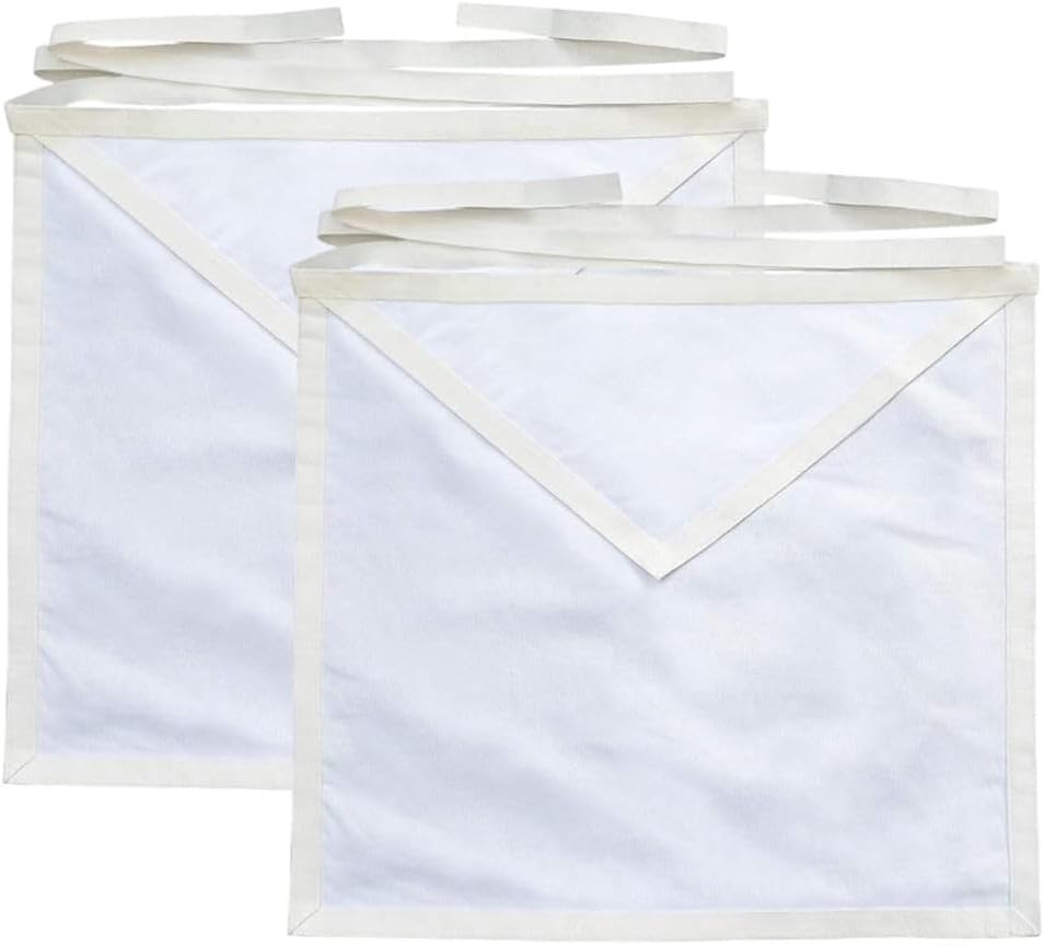 Delantal masónico para aprendiz blanco Fellowcraft logia Duck Cotton