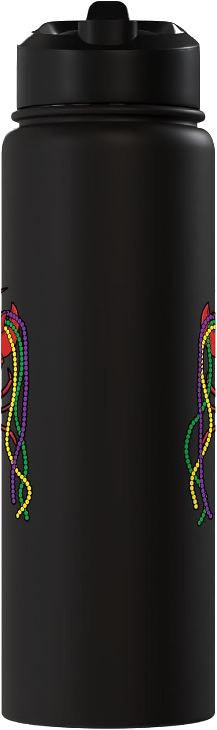 Botella de agua aislada Mardi Gras con disfraz de langosta