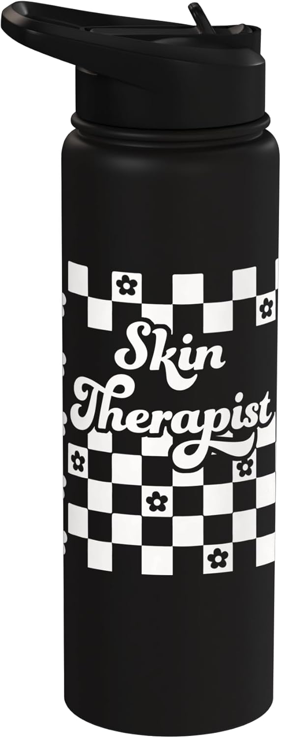 Botella de agua aislada retro de acero inoxidable para hombres y mujeres